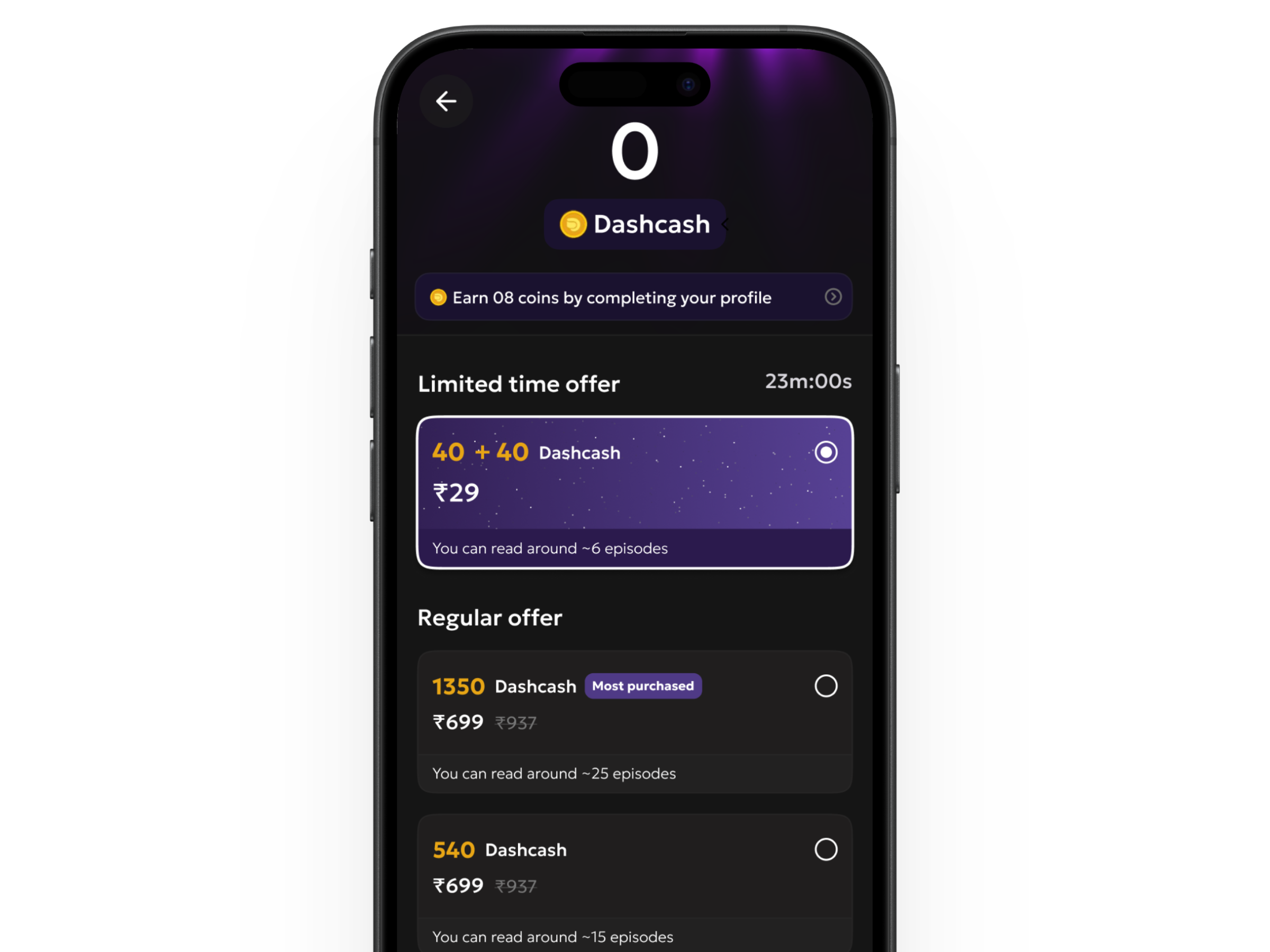 Pricing page concept